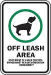 off leash area signage
