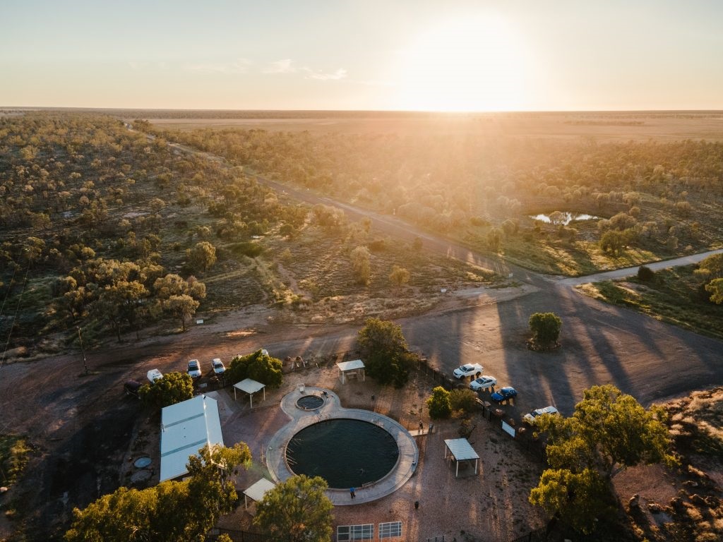 Drone image of bore bath